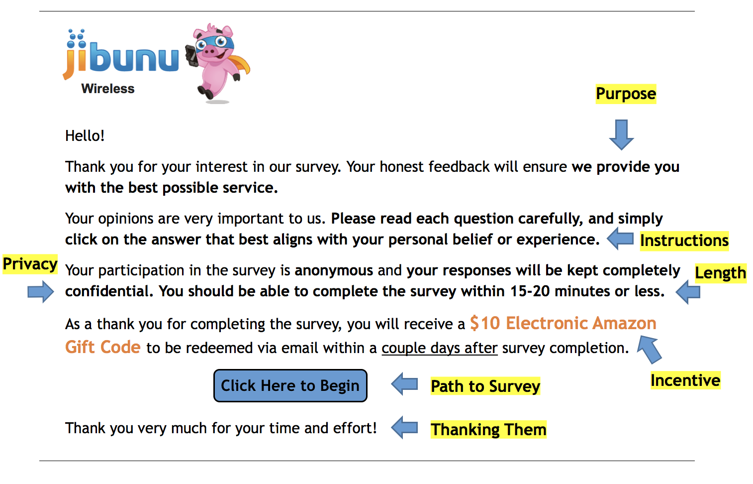 Jibunu - survey introduction example